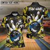 BlueJose Bowling And Pins Cool Gangster Strike Customized Name, Team Name 3D Shirt (6 Colors)