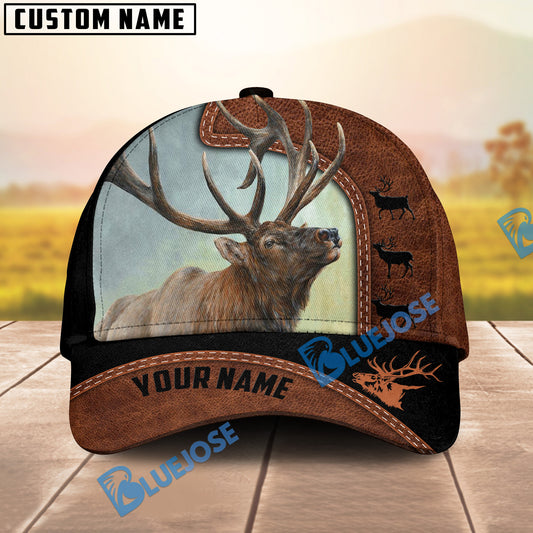 BlueJose Elk Hunting Black N Brown Personalized Cap