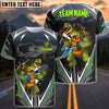 BlueJose Darts Lightning Turtle Customized Name, Team Name 3D Shirt (4 Colors)