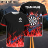 BlueJose Fire Dartboard Personalized Name, Team Name Shirt (4 Colors)