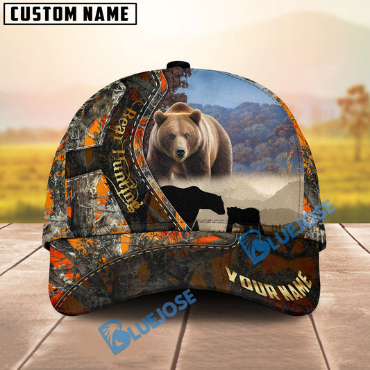 BlueJose Bear Hunting Orange Camouflage Personalized Cap