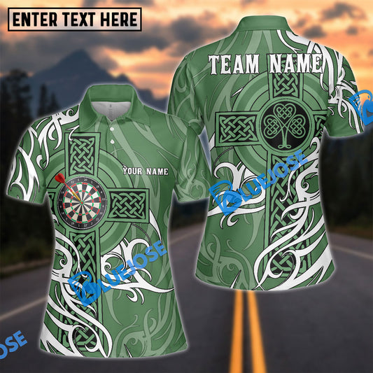 BlueJose Darts Irish Cross St Patrick Day Personalized Name Shirt