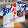 BlueJose Bowling And Pins American Flag Flame Personalized Name 3D Shirts