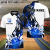 BlueJose Bowling And Pins Storm Contrast Style Customized Name, Team Name 3D Shirt (4 Colors)