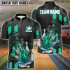 BlueJose Bowling And Pins Flame Smoke Customized Name 3D Shirt (6 Colors)