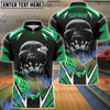 BlueJose Bowling And Pins Lightning Into Skull Multicolor Option Customized Name 3D Shirt