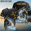 Bluejose Musky Fishing Golden With Skinfish Pattern Custom Name & Team Name 3D Shirts