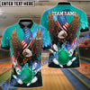 BlueJoses Bowling And Pins USA Eagle Flag Multicolor Customized Name 3D Shirt ( 4 Colors )