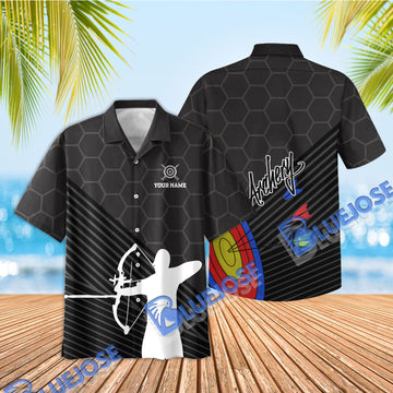 BlueJose Archery Target & Archery Man 3D Hawaiian Shirt