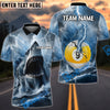 BlueJose Billiards 9 Ball Shark and Lightning Personalized Name, Team Name Unisex Shirt (4 Colors)
