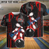 BlueJose Bowling And Pins Strike The Blood Multicolor Customized Name 3D Shirt (4 Colors)