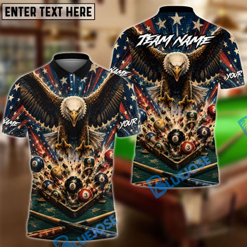 BlueJose Billiards Ball 8 American Flag Eagle Table Strike Personalized Shirt