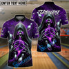 BlueJose Bowling And Pins Skull Grim Reaper Lightning Customized Name, Team Name 3D Shirt (4 Colors)