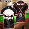 BlueJose Billiards 8 Ball Punisher Skull Crossing Cue Personalized Name, Team Name Unisex Shirt (4 Colors)
