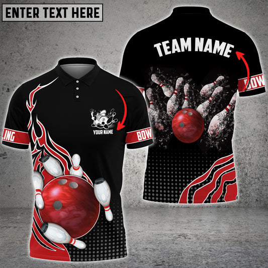 BlueJose Bowling And Breaking Pins Multicolor Option Customized Name 3D Shirt