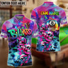 BlueJoses Billiards Ball 8 Skull Neon Graffiti Customized Name, Team Name 3D Shirt