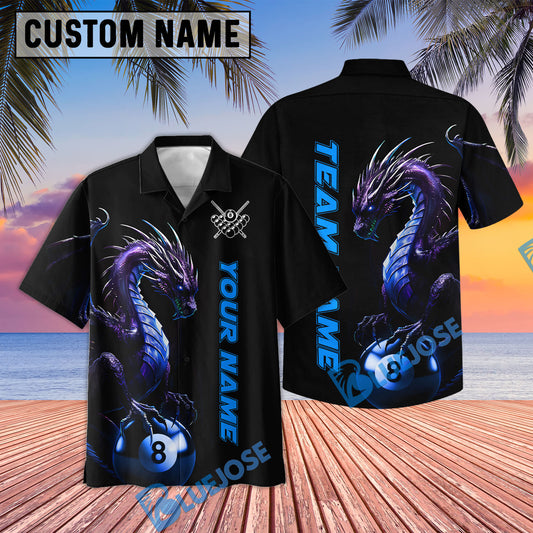 BlueJose Billiards Dragon Personalized Name, Team Name Shirt