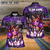 BlueJose Bowling And Pins Cute Leopard Girl Strike Graffiti Style Customized Name, Team Name 3D Shirt (6 Colors)