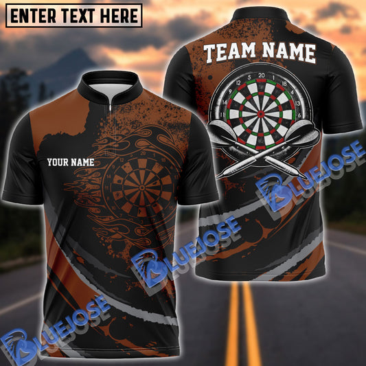 BlueJose Darts Black Flames Of Hell Personalized Name, Team Name Shirt ( 6 Colors)