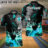BlueJose Bowling And Pins Volcano Lava Explosion Lightning Customized Name, Team Name 3D Shirt (4 Colors)