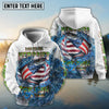 Bluejose Salmon Fishing Patriotic Splash “Making Memories One Fish At A Time” Custom Name & Team Name 3D Shirts