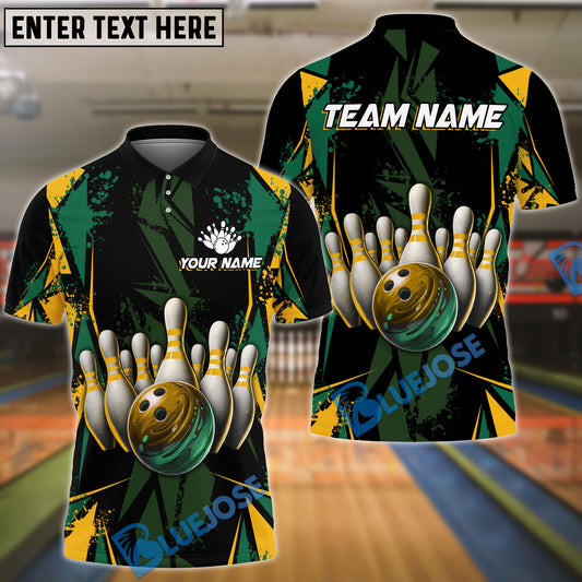 BlueJose Bowling And Pins Color Diamond Customized Name 3D Shirt ( 4 Colors )
