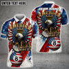 BlueJose Billiards Ball 8 American Eagle with USA Flag Customized Name, Team Name 3D Shirt