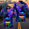 BlueJose Darts Neon Lips Smoke Psychedelic Personalized Name, Team Name Unisex Shirt (4 Colors)