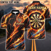 BlueJose Darts Blazing Firestorm Cool Bullseye Personalized Name, Team Name Unisex Shirt (4 Colors)