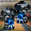 BlueJose Bowling And Pins Alpha Flame Wolf Customized Name 3D Shirt (4 Colors)