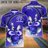 BlueJose Bowling And Pins Super Strong Throw Customized Name Shirt For Kids(4 Colors)