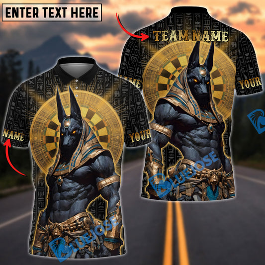 BlueJose Darts Anubis Egyptian Gold Mystic Design Multicolor Options Personalized Name Shirt (6 Colors)