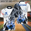 BlueJose Bowling And Pins Smoke Paint Pattern Multicolor Customized Name 3D Shirt ( 4 Colors )