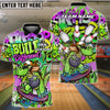 BlueJose Bowling & Pins Built Different Skateboard Dinosaur Graffiti Customized Name, Team Name 3D Shirt (4 Colors)