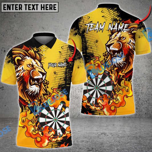 BlueJose Darts Flame Lion Personalized Name, Team Name 3D Shirt (4 Colors)