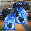BlueJose Bowling And Pins Smoke Spider Pattern Customized Name 3D Shirt (4 Colors)