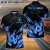 BlueJose Bowling And Pins Premium Crown Version 2 Customized Name 3D Shirt ( 6 Colors)