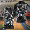 BlueJose Bowling And Pins Dragon Flame Fire Customized Name 3D Shirt (4 Colors)
