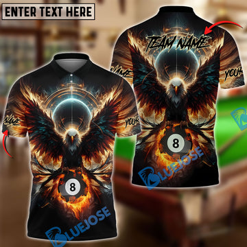 BlueJose Billiards Pool 8 Eagle Era Customized Name, Team Name 3D Shirt