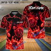 BlueJose Bowling And Pins Grim Reaper Flame Customized Name, Team Name 3D Shirt (6 Colors)