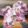 BlueJoses Bowling And Pins Flamingo Style Customized Name, Team Name 3D Shirt