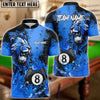 BlueJose Billiards Ball 8 Fire Lion King Personalized Name, Team Name Unisex Shirt ( 6 Colors )