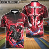 BlueJose Bowling And Pins Fantasy Knight Thunder Lightning Pattern Customized Name 3D Shirt (4 Colors)