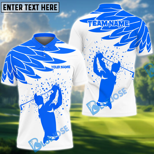 BlueJoses Golf and Wing Pattern Customized Name 3D Shirt (4 Colors)