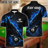 BlueJose Billiards Ball 8 Dark Shark Customized Name, Team Name 3D Shirt (4 Colors)