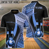 BlueJose Bowling & Pins Tribal Crown Pattern Customized Name, Team Name 3D Shirt (6 Colors)
