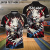 BlueJose Bowling And Pins Bloody Wolf Customized Name, Team Name 3D Shirt (4 Colors)