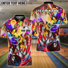 BlueJose Bowling Ball & Pins Strike Explosion Graffiti Style Customized Name, Team Name 3D Shirt (4 Colors)