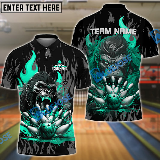 BlueJose Bowling And Pins Versus Kong Customized Name 3D Shirt (4 Colors)