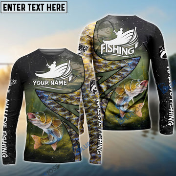 BlueJose Fishing Walleye Skin Customize Name 3D Shirts